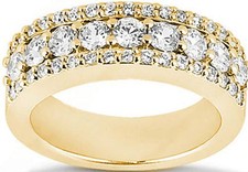 1.24 ct total Round Stone Diamond Wedding Ring Anniversary Band 14k Yellow Gold