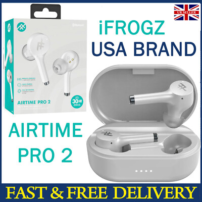 iFrogz Airtime Pro WHITE Wireless Earbuds Headphones Bluetooth
