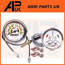 Tachometer MPH CW Water Temp Gauge Bulbs & Cable for Fordson Super Major Tractor