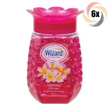 6x Jars Wizard Hawaiian Retreat Scent Air Freshener Crystal Beads | 12oz |