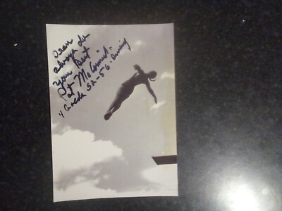 PAT MCCORMICK HANDSIGNIERTE OLYMPISCHES TAUCHEN BILDKARTE, top 7'' x 5''