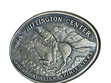 NRA Whittington Center Frontier Spirit Lives Promo Belt Buckle Whittington Vtg