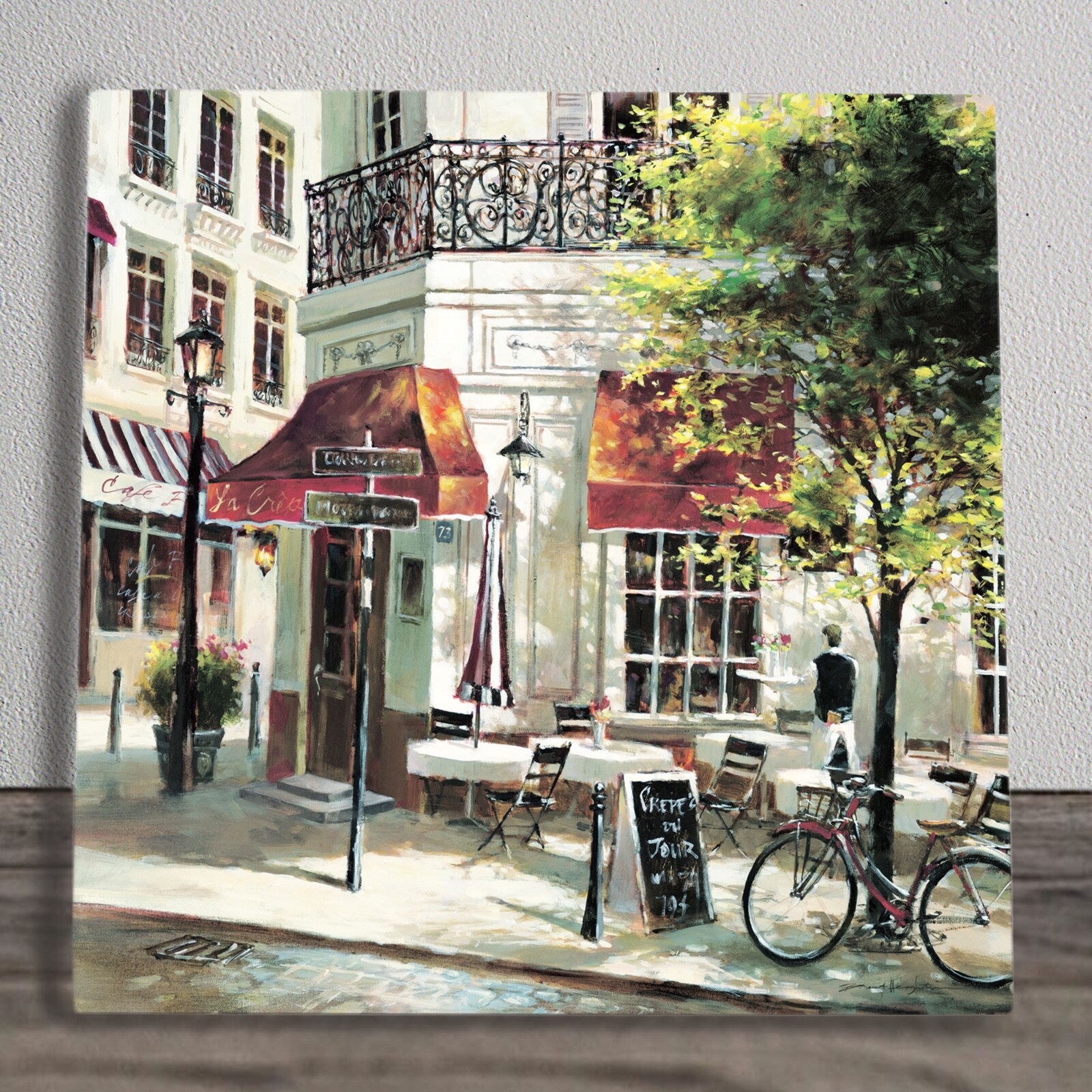 Ceramic Picture Tile Plaque ""The Crepe House"" By Brent Heighton 20cm x 20cm
