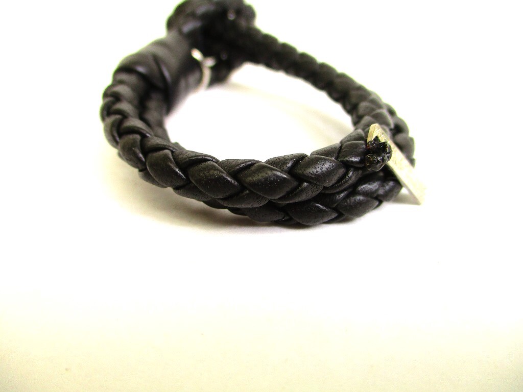 【BOTTEGA VENETA】Intreciato Napa Bracelet★関税込★追跡可 Auth BOTTEGA BENETA Intrecciato Black Leather Bangle