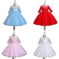 Flower Girls Kids Princess Dress Wedding Bridesmaid Pageant Party Prom Ball Gown