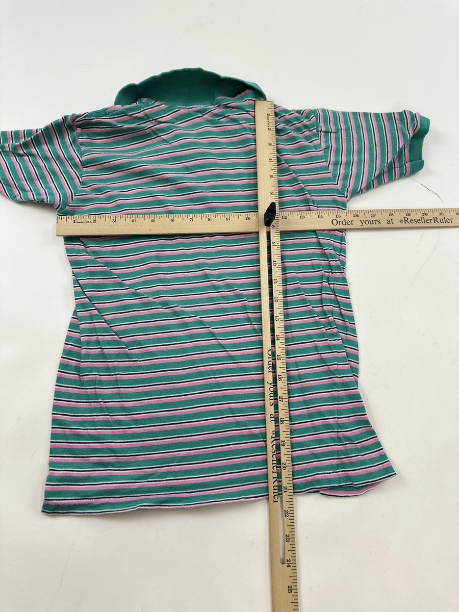 Izod jg Lacoste Polo Shirt Youth 18 Striped White Alligator Logo