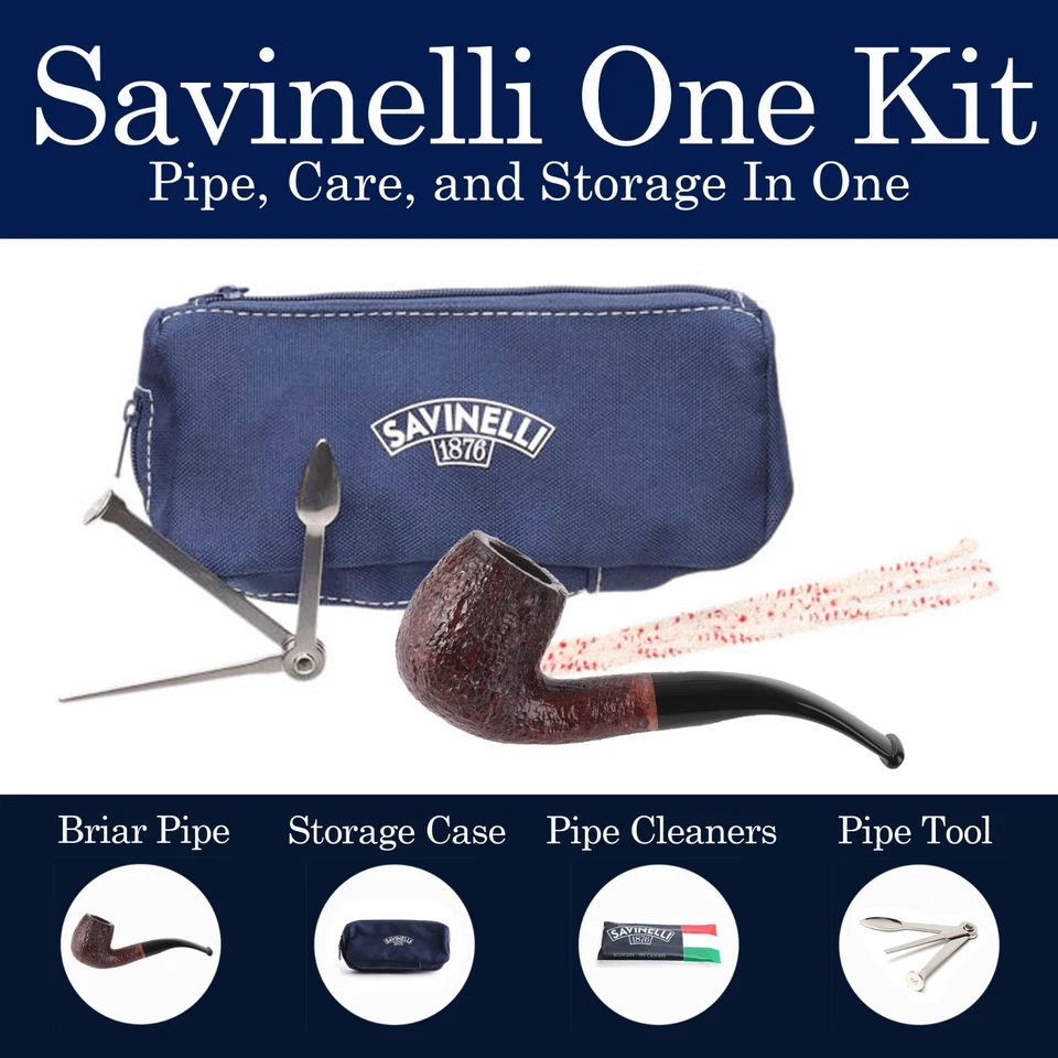 NUEVO Savinelli One Starter Kit Rústico 601 Pipa de Tabaco + Accesorios Foto 2 de 4