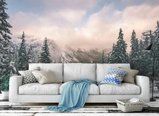 3D Snow Mountain Forest Self-adhesive Removable Wallpaper Murals Wall Sticker 64