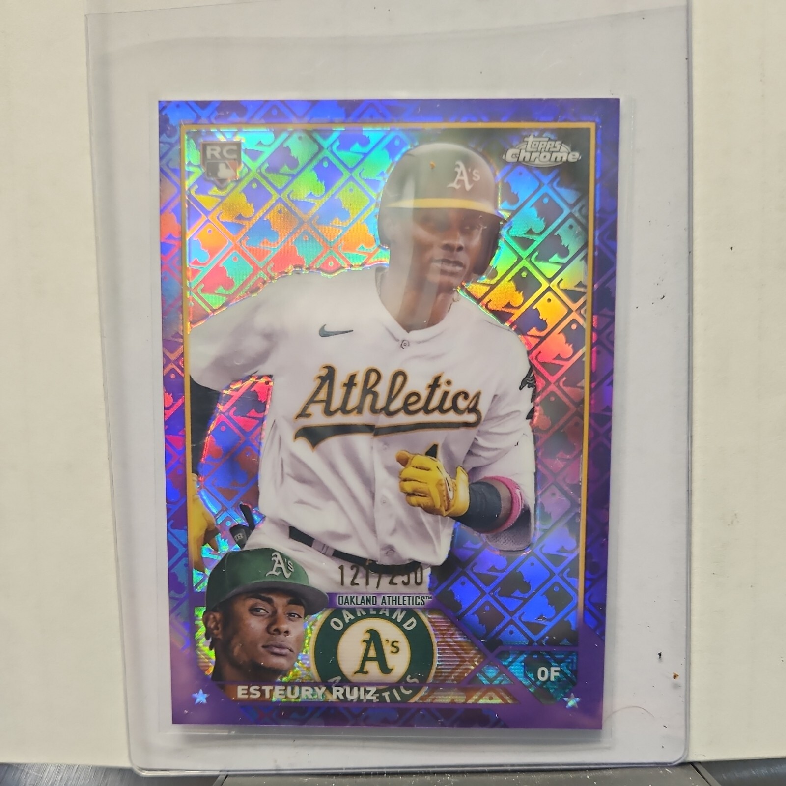 2023 Topps Chrome Esteury Ruiz Purple Logofractor Rookie 121 /250 A’s #99 RC