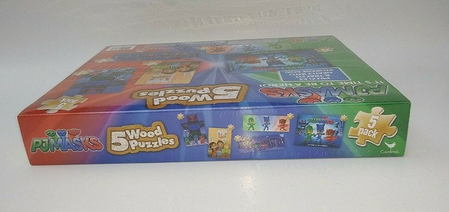 PJ Masks 5 Wood Puzzles Catboy Owlette Gekko Disney Games Educational ...