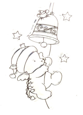 Baby Dragon Ringing Christmas Bell Mouse Stars Nellies Choice Clear Stamp