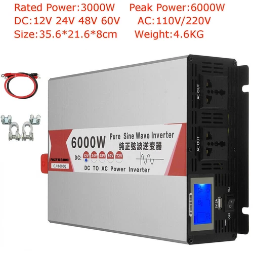 4000W 5000W 8000W 12V 24V 48V 60V 72V to 110V 220V Pure Sine Wave Power Inverter - Picture 29 of 32