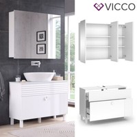 BadmöBel-Set Sola Weiß Matt, Moderne Serie, Waschtischunterschrank Vicco