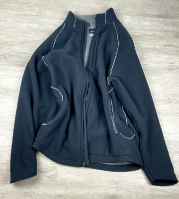 Under Armour Mens LARGE Fleece Winter Coat Jacket Zip Up NAVY