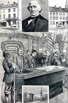 Wendell Phillips Funeral 1884 FANEUIL HALL OLD GRANARY BURYING GROUND BOSTON Art