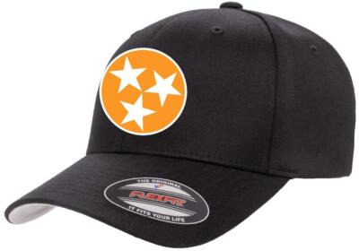 Tennessee Flag Tri Star Roundel Orange Logo Flexfit 6277 Fitted Hat Cap