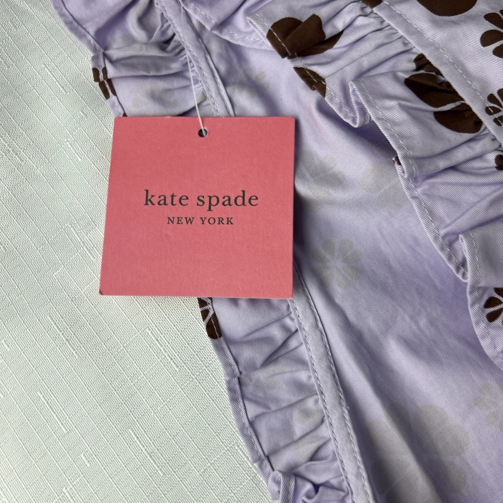 Abito Kate Spade Floreale Spade Senza Maniche Cintura Midi Racerback 4 Lilla Congelata
