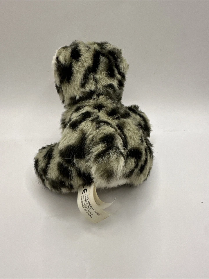 K&M International 5" Stuffed Plush Gray Black Snow Leopard Animal Toy - Image 3 of 4