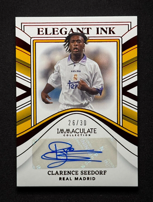 Clarence Seedorf 💥⚽ ELEGANT INK RUBY AUTO /30! 2023-24 Panini