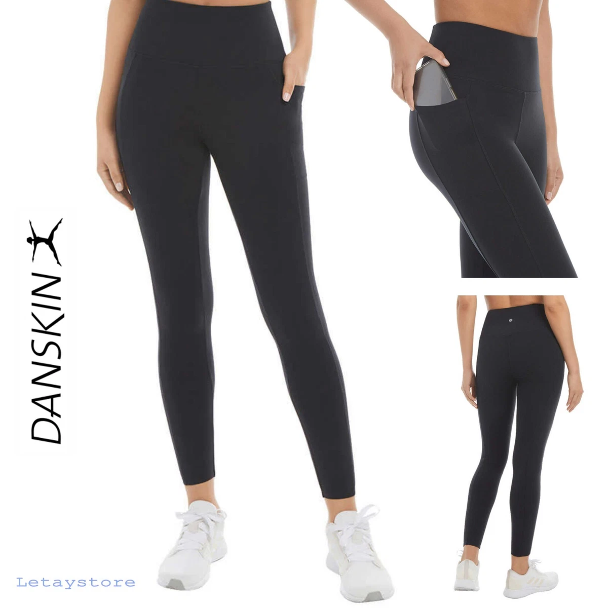 NWT Danskin Ultra High Rise Side Pockets Moisture Wicking Brushed Leggings  S-3X