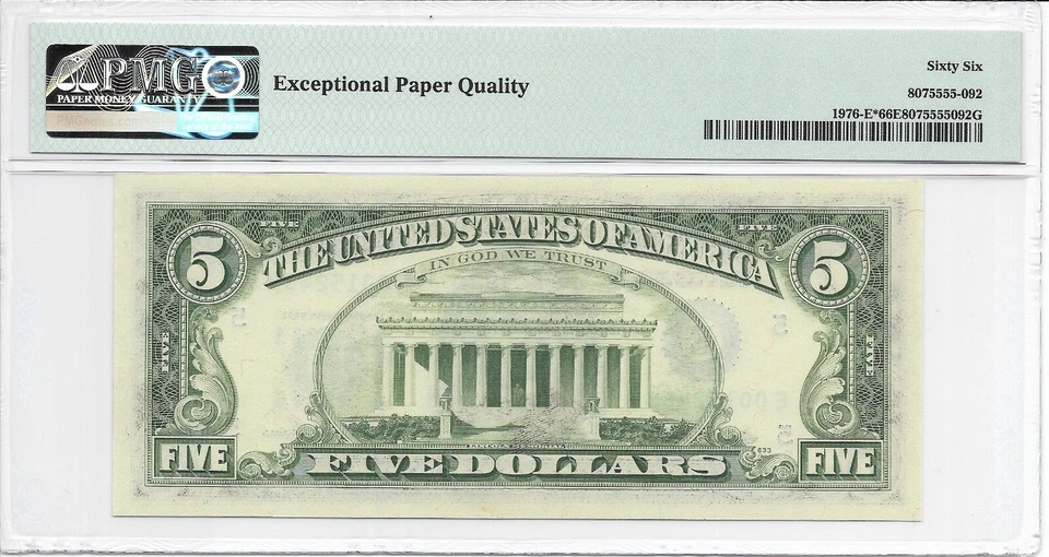 1981 $5 RICHMOND * STAR * ⭐️ FRN. PMG GEM Uncirculated 66 EPQ Banknote. - Image 3 of 3