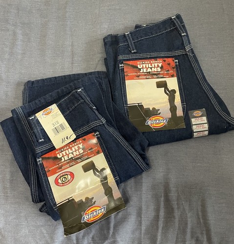 VTG 1990’s Dickies Basics Blue Denim Carpenter Utility Jeans NWT W26 L30 Work