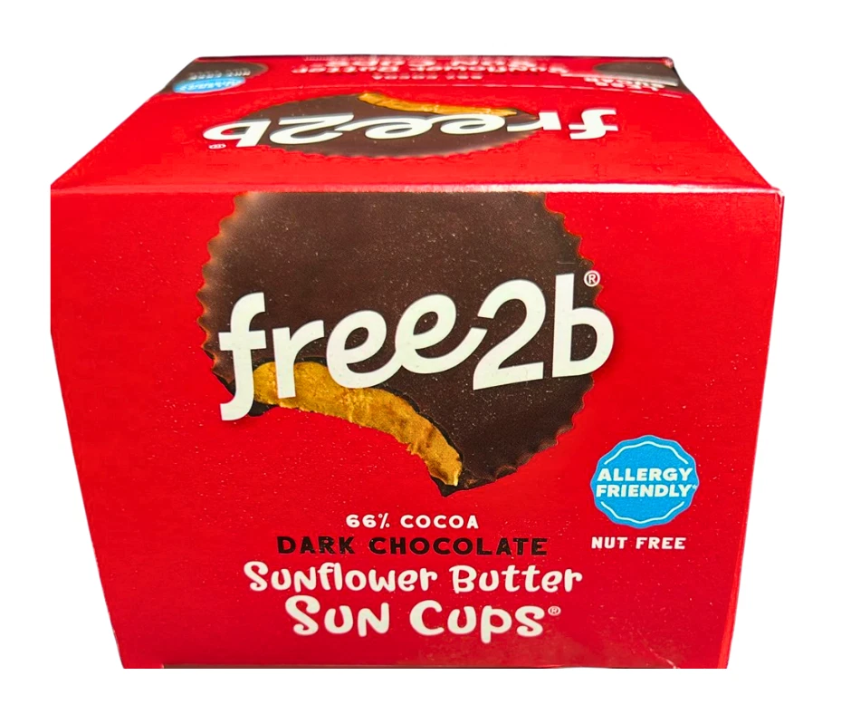 Paquete de 12 tazas de sol de mantequilla de girasol Free2b - aptas para alergias, seguro para la escuela, GF, DF Foto 2 de 4