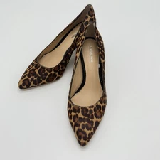 Gianni Bini Women’s Heels Size 9M Leopard Print Leather/ Dyed Fur