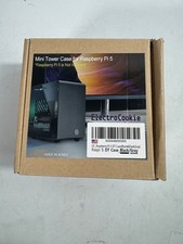 Electrocookie Raspberry Pi 5 Case, Aluminum Mini Tower Case w/Cooling Fan BLACK