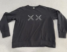 Uniqlo UT Sweatshirt Mens XL Black KAWS Sesame Street Crewneck XX Back Graphic