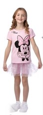 Disney Girls 2-Pc. Minnie Mouse T-Shirt  Tulle Skirt Pink Set in Size 6T.