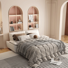 Velvet Convertible Sofa Bed 3-in-1 Loveseat Sofa 2 Seater Couch w/ Pull-Out Bed