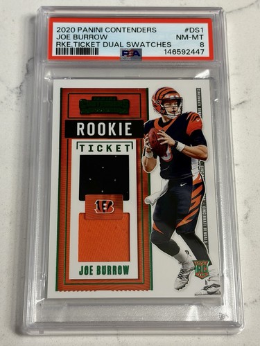 Joe Burrow #DS1 2020 Panini Contenders Rookie Ticket Dual Swatches card