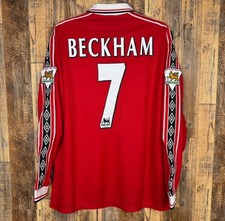 Manchester United 1999-00 Home Men  s XL Football Jersey BECKHAM 7