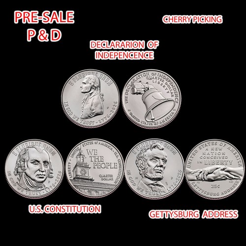 1776 2026 P D Dec. Independence / Constitution / Gettysburg  6 COINS ⭐ PRESALE ⭐