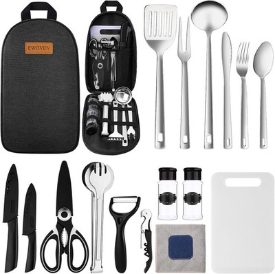Camping Cooking Utensils Set- Camping Essentials Cookware Accessories Gear Must 