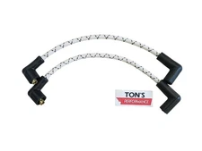 Vintage Cloth Braided 8mm Harley Davidson FXR 82-00 Spark Plug Wires White Black