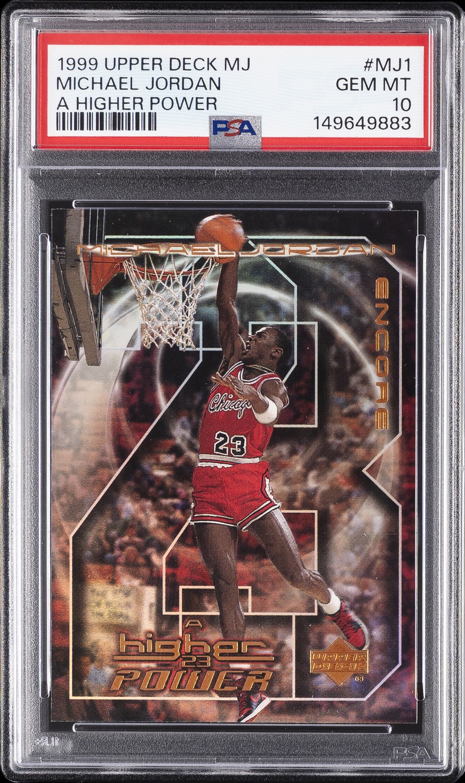 1999 UD MJ A HIGHER POWER #MJ1 MICHAEL JORDAN PSA 10