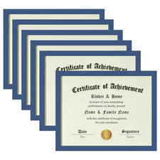 ELSKER HOME 8.5x11 Picture/Certificate Frame 6-Pack, Blue Award Document