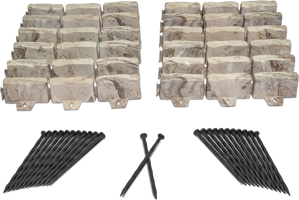 No-Dig Landscape Edging with Anchoring Spikes, 2.7 in Tall