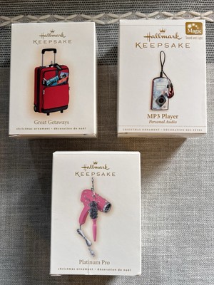3 Hallmark Keepsake MP3 Player Great Getaways Platinum Pro Suitcase Hair Dryer