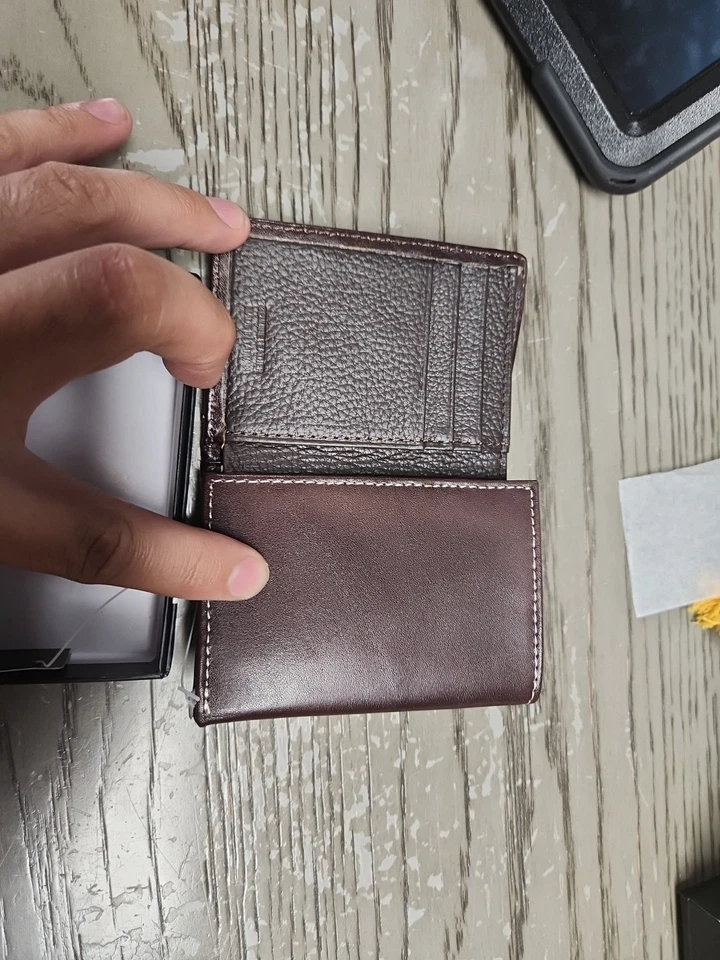 Ariat Western Para Hombres Cartera Triple Plegable Cuero Tela Logo Parche Marrón Foto 2 de 4