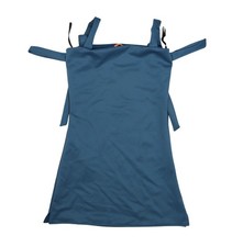 Stella M'lia Dress Womens Large Teal Blue Bodycon Mini Sleeveless Strappy Party