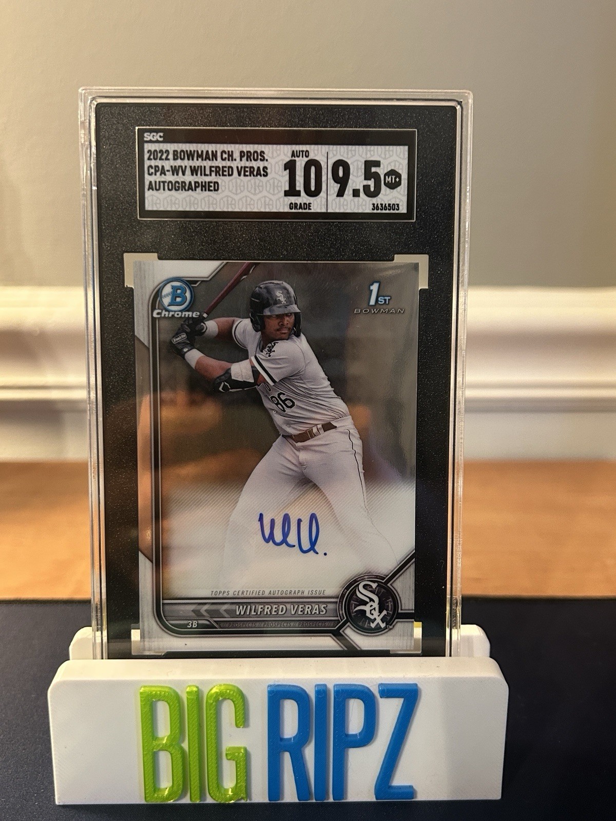 Wilfred Veras 2022 Bowman Chrome #CPA-WV 1st Bowman Auto | SGC 9.5 Auto 10