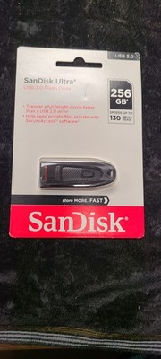 SanDisk Ultra Flair USB 3.0 Flash Drive 256GB Black New Sealed Free Ship