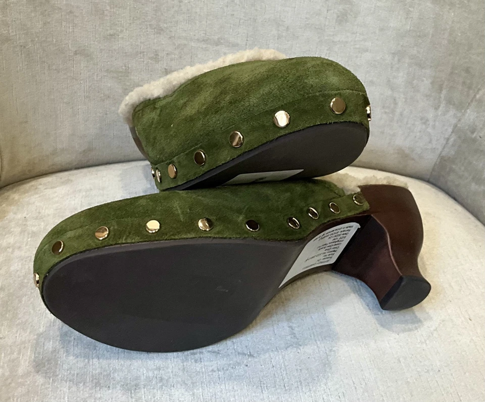 Mini zueco Free People Jeffrey Campbell Blakeney piel sintética oliva muestra 10 NUEVO Foto 4 de 4