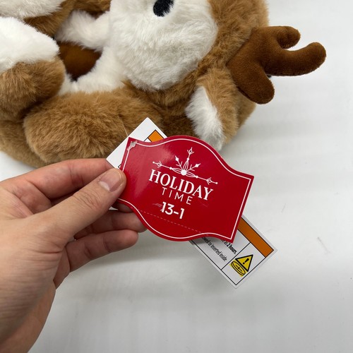 Holiday Time Girls Toddler Light Up Reindeer Plush Slippers Holiday Size 13-1 - Picture 5 of 12