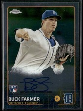 Buck Farmer 2015 Topps Chrome RC Rookie On Card Auto #AR-BFR - Detroit Tigers. rookie card picture