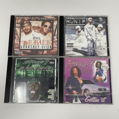 Vintage Bay Area Rap CD Lot 4 Munip Spice 1 Suga T Currency Click 90s Y2K