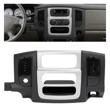 For 02-05 Dodge Ram 1500 2500 3500 Dash Radio Climate Trim Bezel Black Silvery